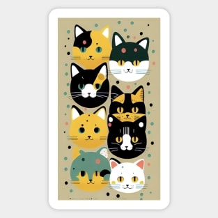 Whiskered Wonderland: Dots and Cats Sticker